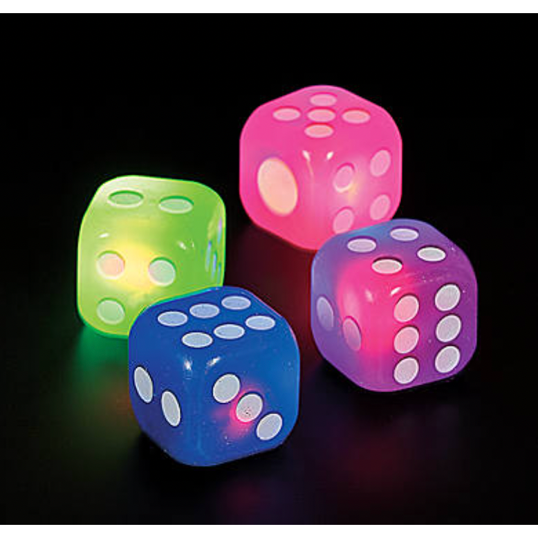 Black NEW!! 3.5cm glow dice. Roll and they light up.