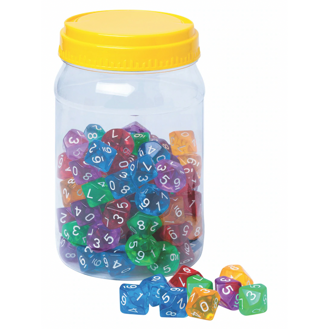 Steel Blue Transparent 8 sided Dice - Pack of 10 dice
