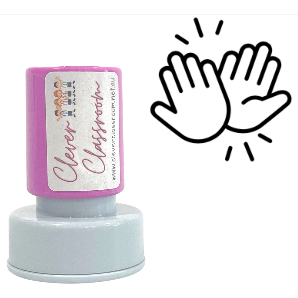 Gray High Five Teacher Stamp Self-inking 20mm round