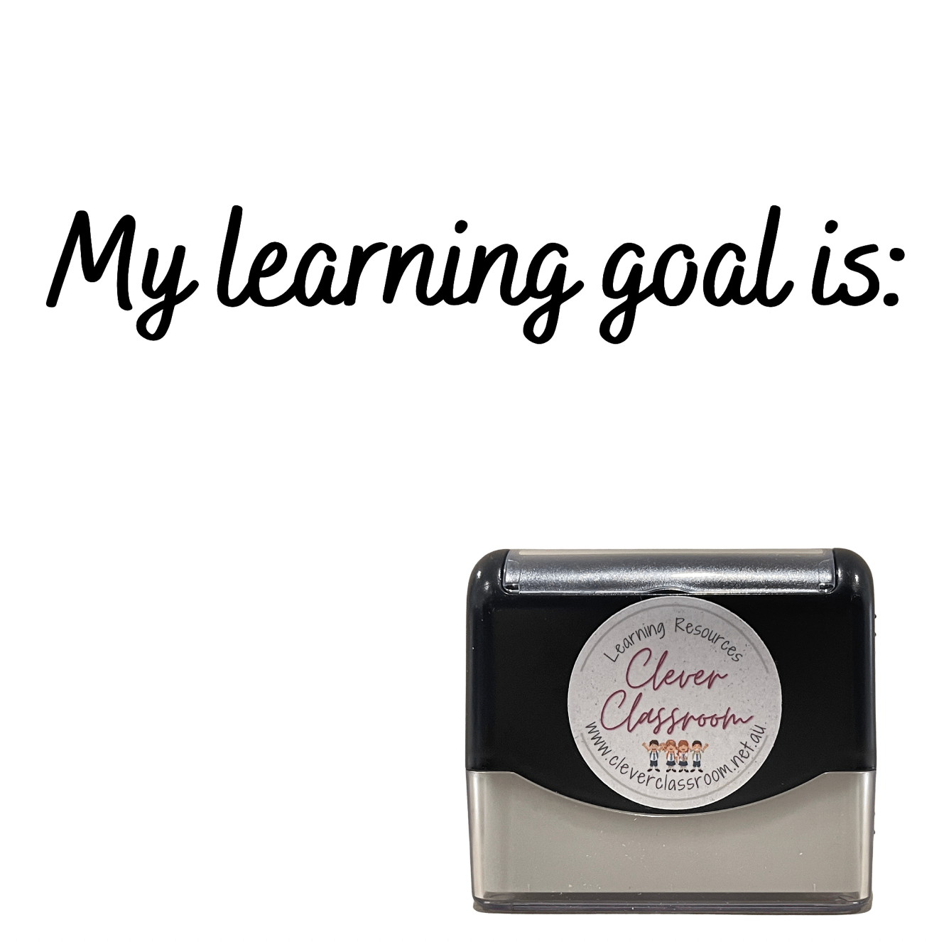 Black My learning goal is:  Teacher Stamp - Rectangle 18 x 54mm