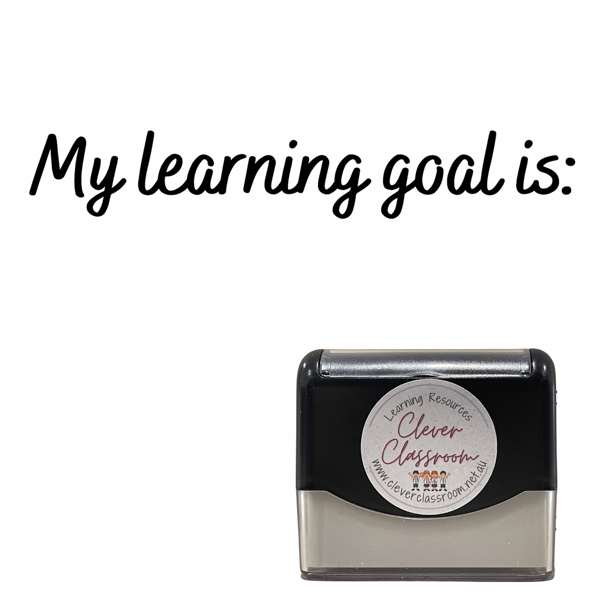 Black My learning goal is:  Teacher Stamp - Rectangle 18 x 54mm