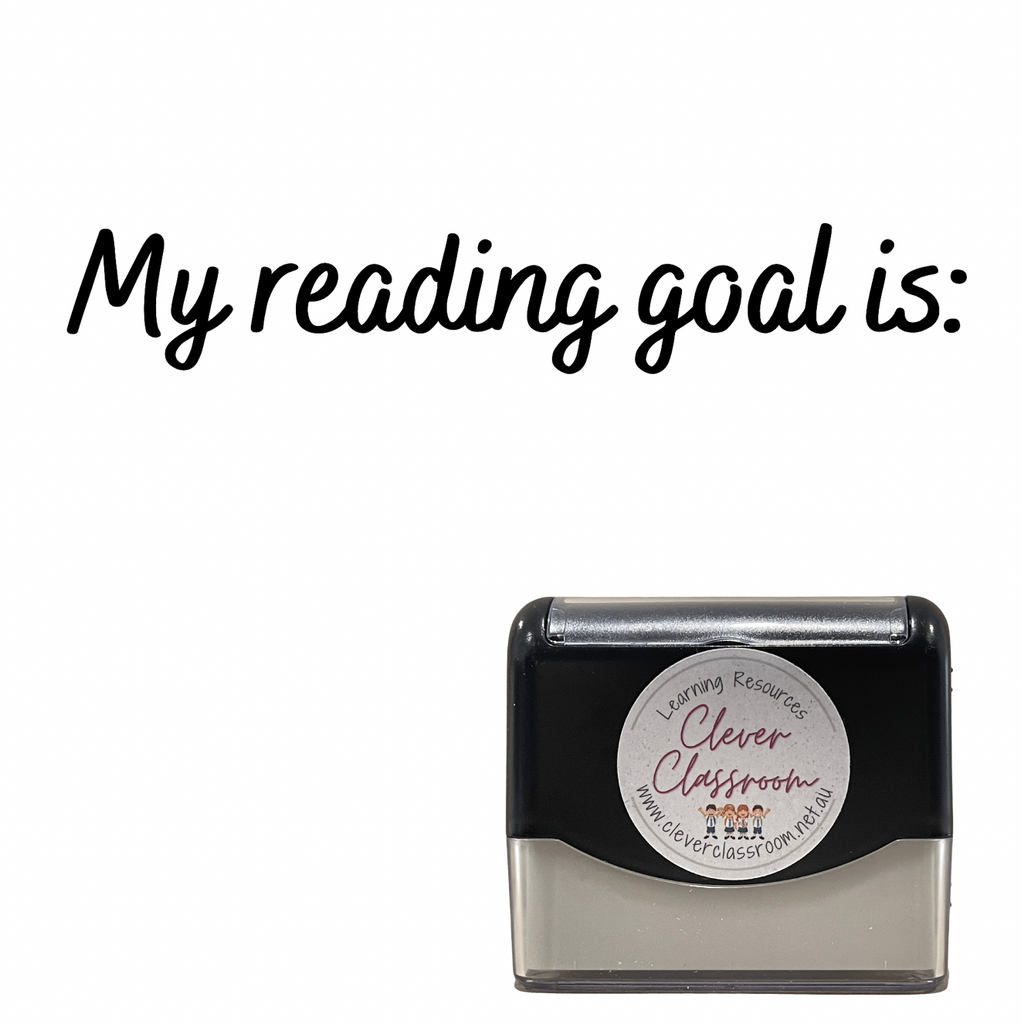 Black My reading goal is:  Teacher Stamp - Rectangle 18 x 54mm