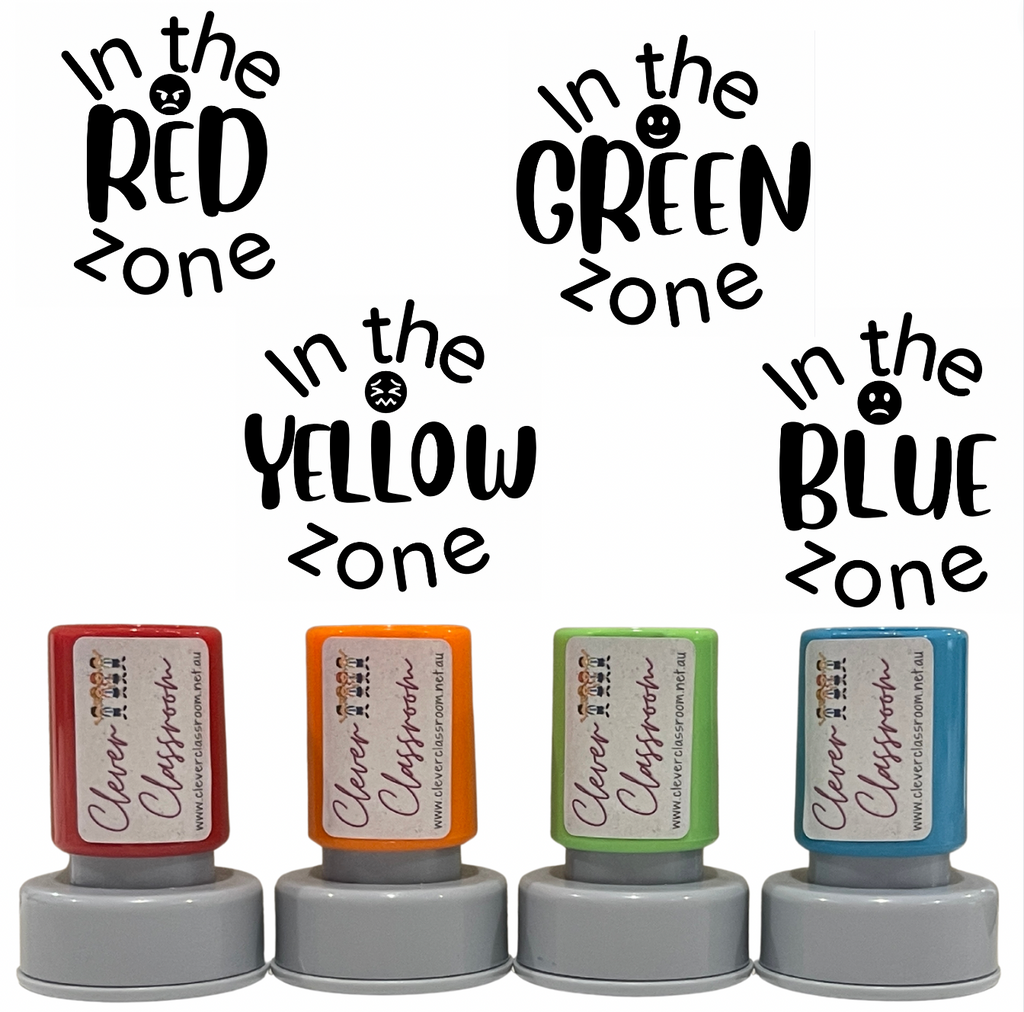 Light Slate Gray Stamp Set - 4 x Zones of Regulation Stamps 30mm