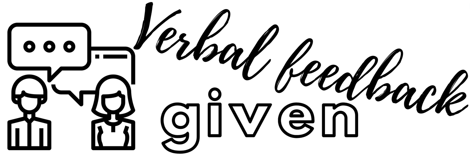 Black Verbal feedback given. Teacher Stamp - Rectangle 18 x 54mm