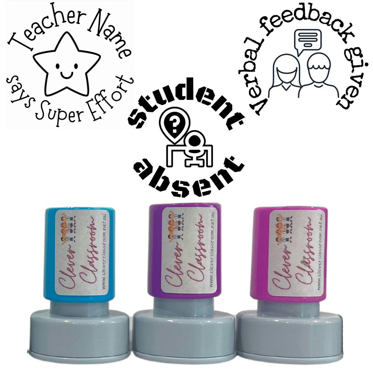 Light Slate Gray Stamp Set - 3 x Essentials Stamps 30mm