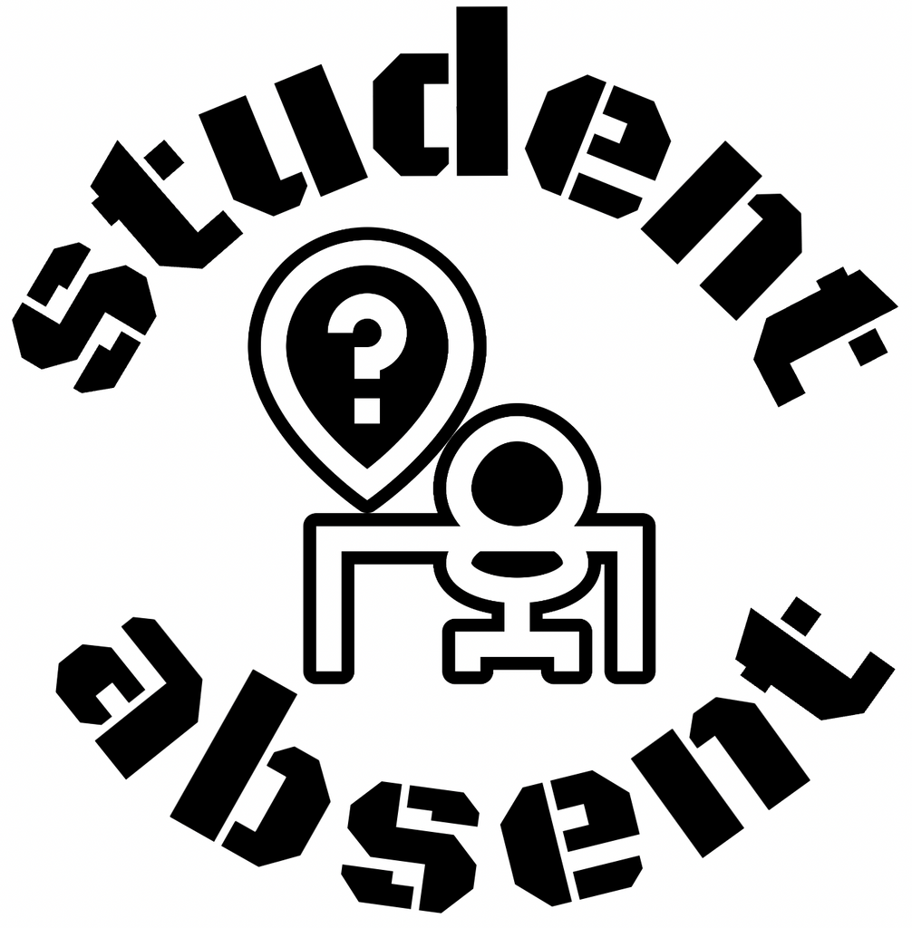 Black Student absent Teacher Stamp Self-inking 30mm round