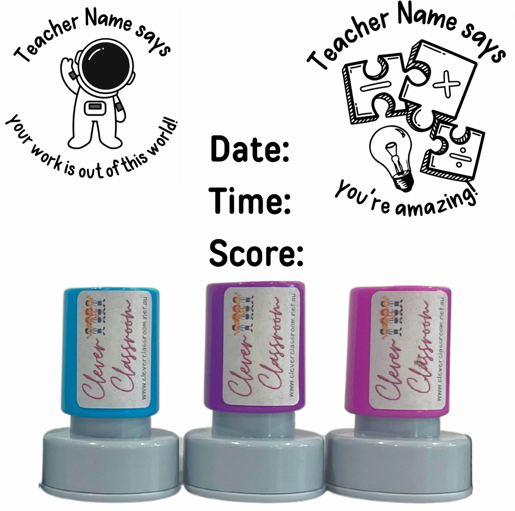 Light Slate Gray Stamp Set - 3 x Maths Stamps 30mm