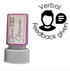 Gray Verbal feedback given (male) Teacher Stamp Self-inking 20mm round