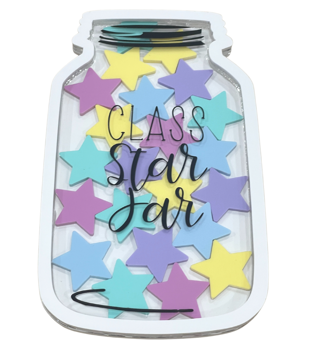 Light Gray ALL NEW!!! BLUE Class Star Jar with Pastel Stars