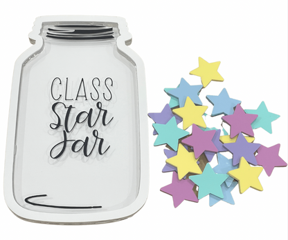 Light Gray ALL NEW!!! GREY Class Star Jar with Pastel Stars