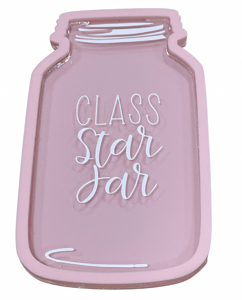 Gray ALL NEW!!! PINK Class Star Jar with Pastel Stars
