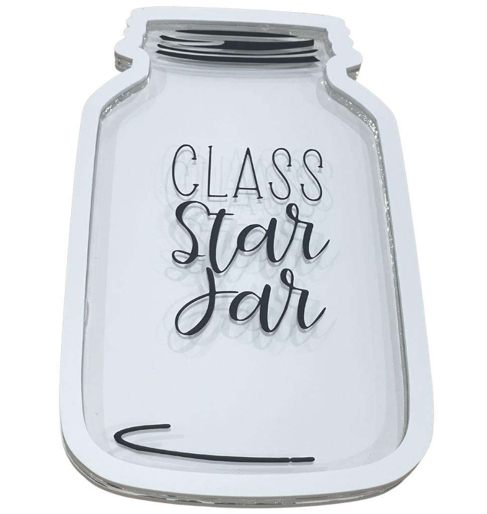 Light Gray ALL NEW!!! PINK Class Star Jar with Pastel Stars