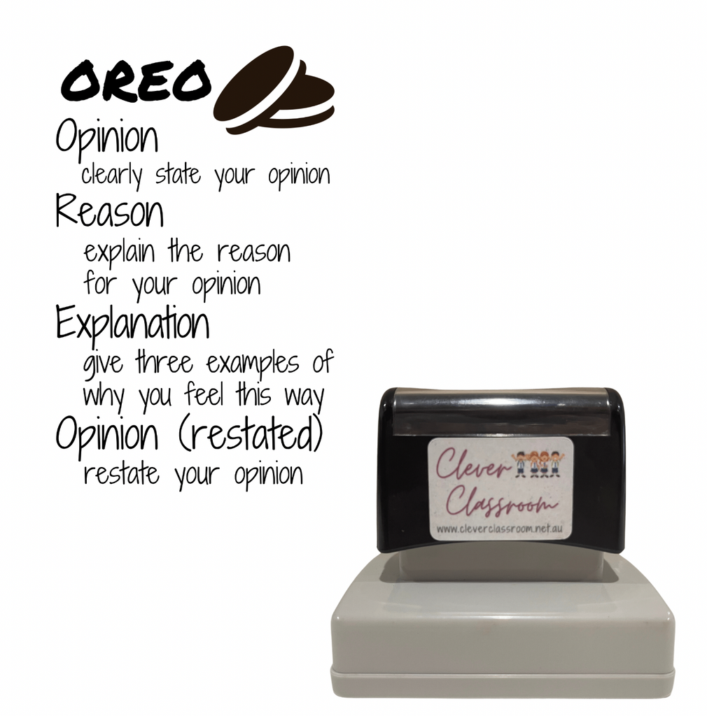 Rosy Brown NEW! OREO Persuasive Writing Teacher Stamp - Rectangle 43 x 67mm