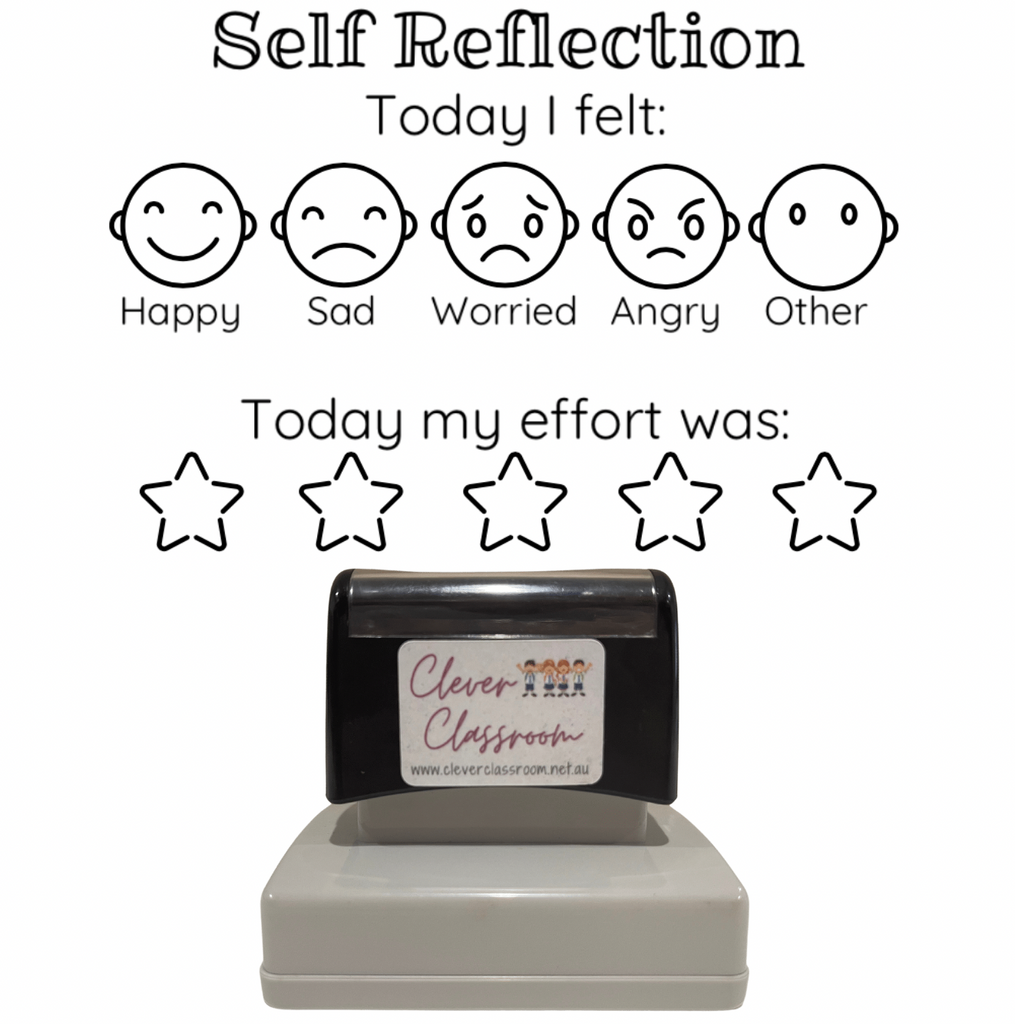 Rosy Brown Self Reflection for Student - Teacher Stamp - 43 x 67mm Rectangle