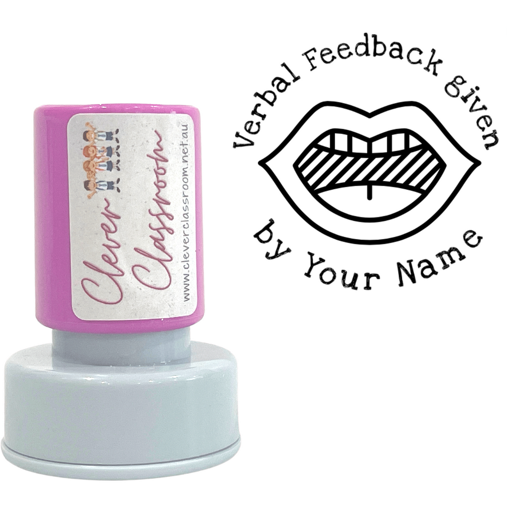 Gray Verbal Feedback Teacher 2 Stamp Self-inking 30mm round