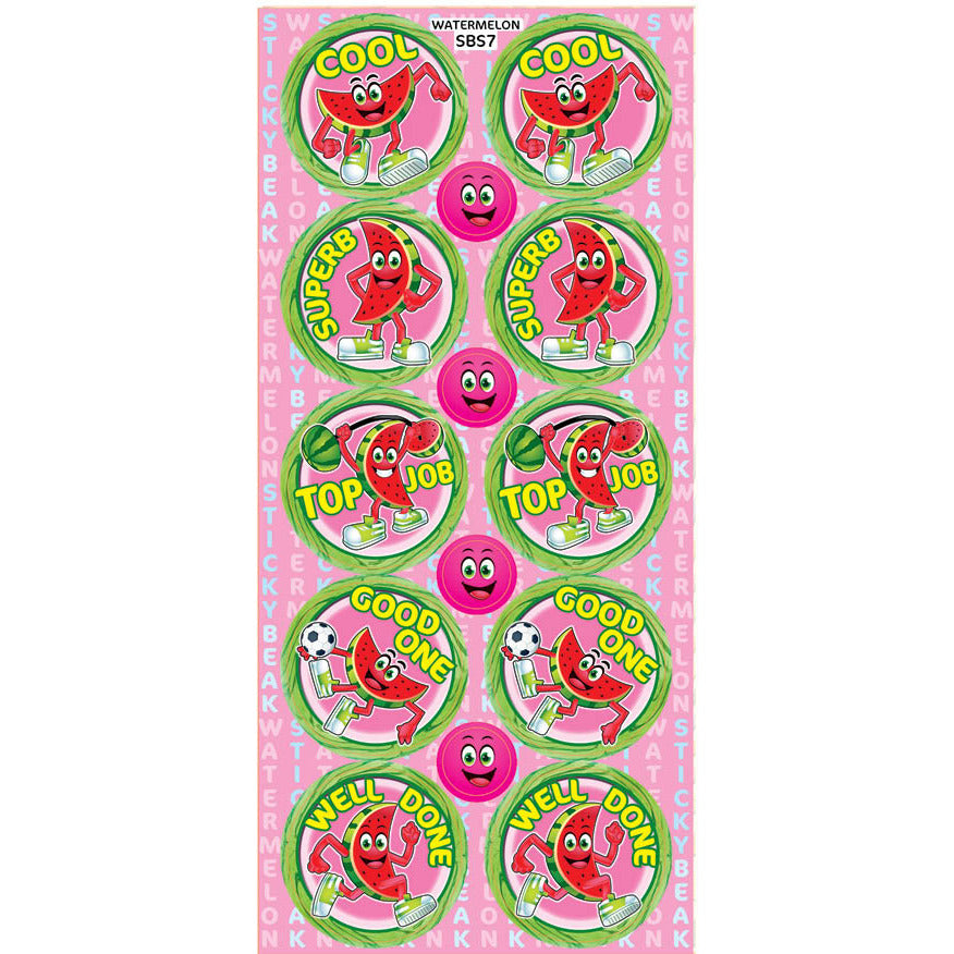 Thistle Watermelon Scratch n Sniff Stickers - 84 stickers per pack