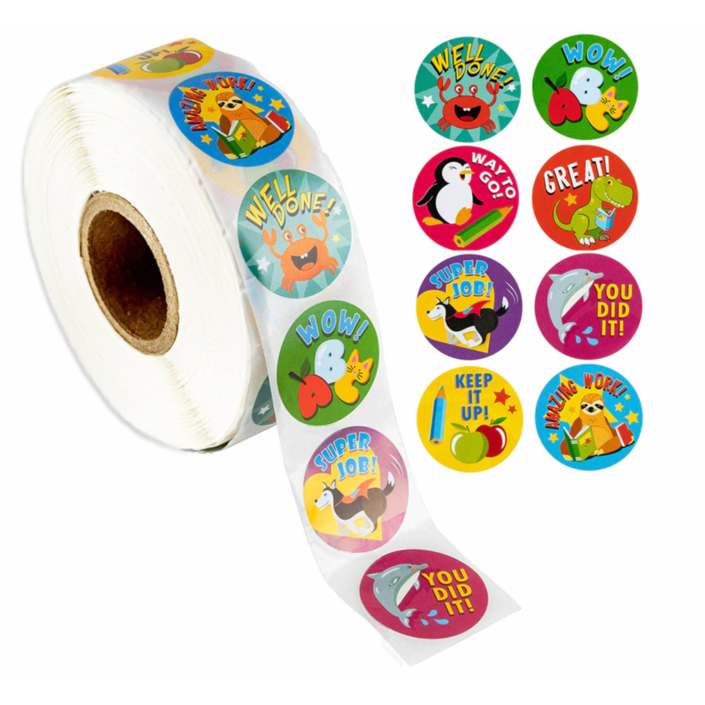 Sea Green Keep it Up!  Stickers 500 on a roll - Colourful Teacher Merit Stickers