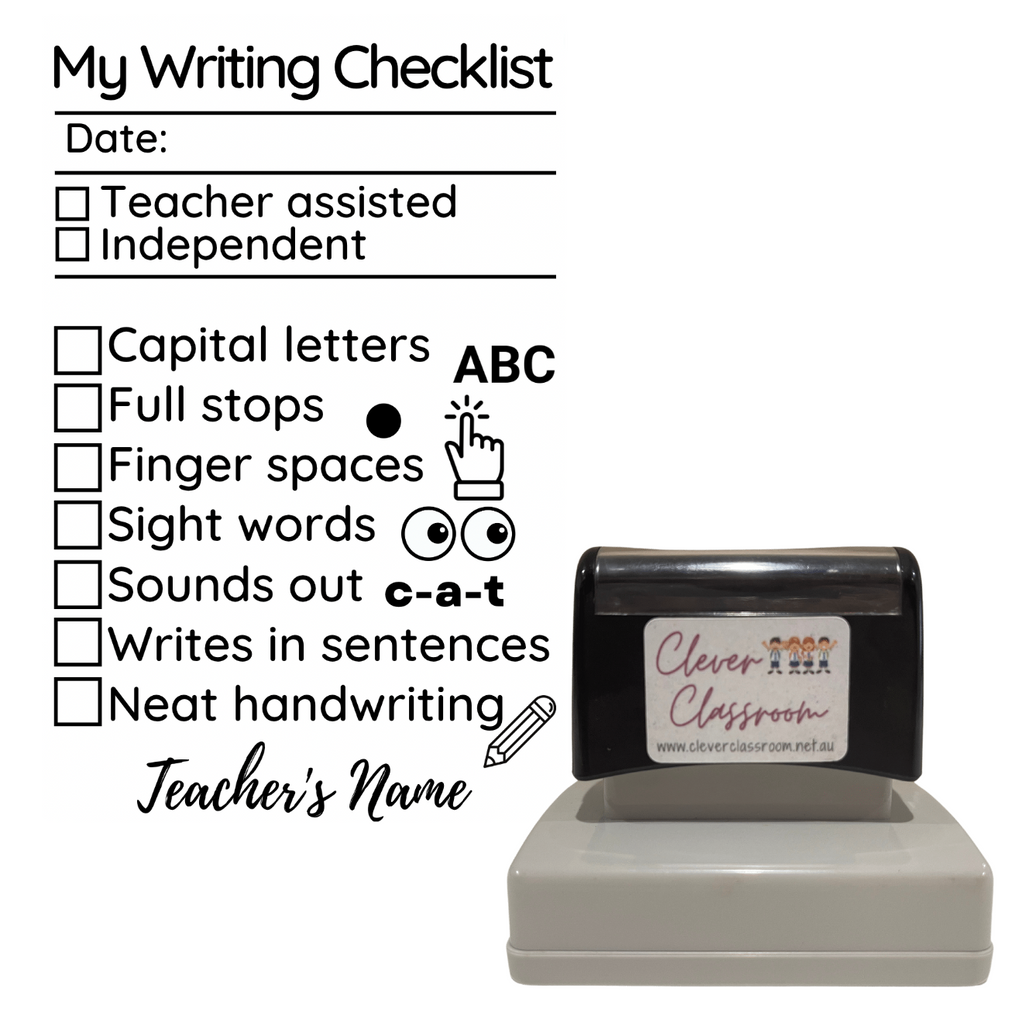 Rosy Brown My Writing Checklist Feedback Stamp - Rectangle 43 x 67mm