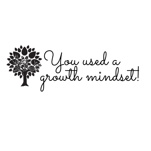 Gray Growth mindset Teacher Stamp - Rectangle 18 x 54mm