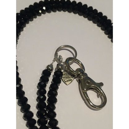 cleverclassroom-net-au - All Black Swarovski Crystal Lanyard - Hand Made to Order - Lanyard