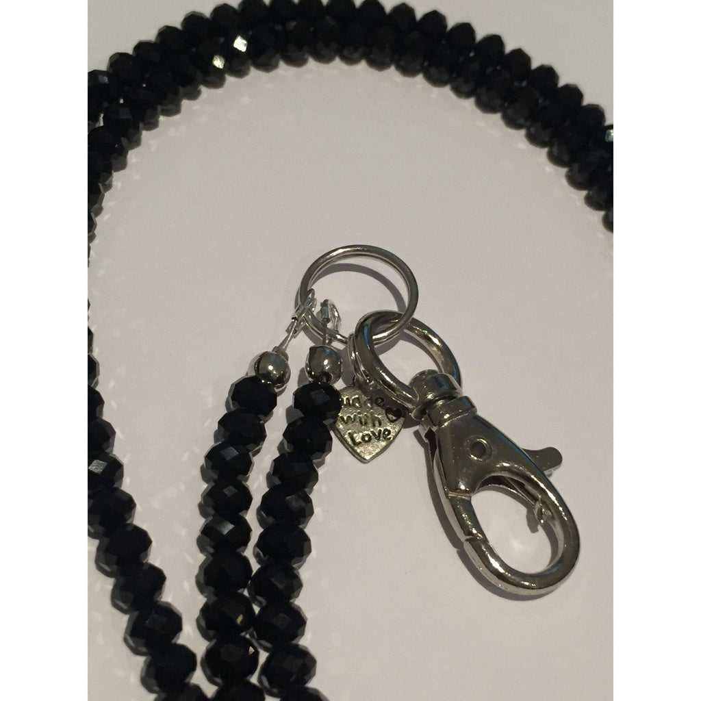 cleverclassroom-net-au - All Black Swarovski Crystal Lanyard - Hand Made to Order - Lanyard