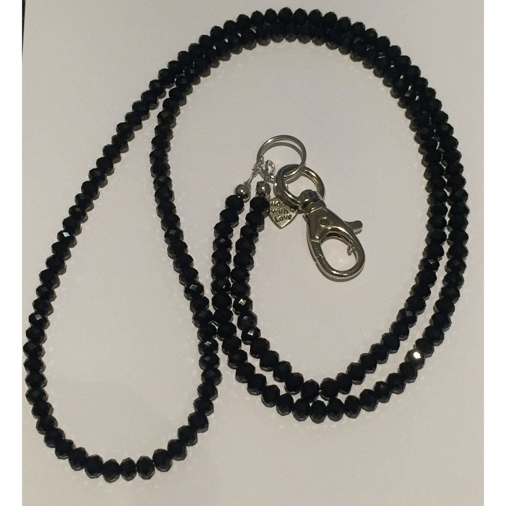 cleverclassroom-net-au - All Black Swarovski Crystal Lanyard - Hand Made to Order - Lanyard