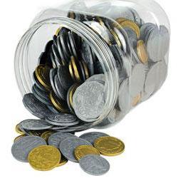 Gray Australian Plastic Coins - play money