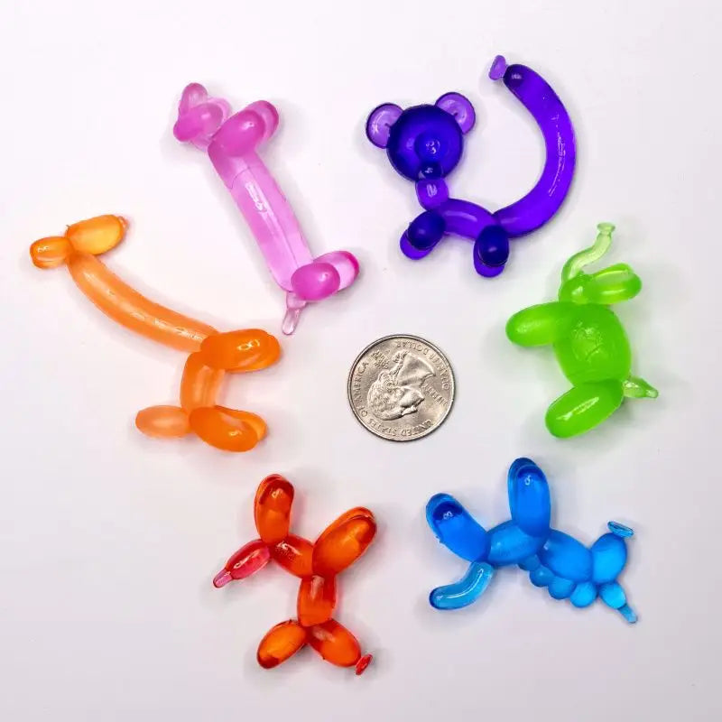 Lavender NEW! 6 Pack Balloon Animals Erasers Mixed Pack
