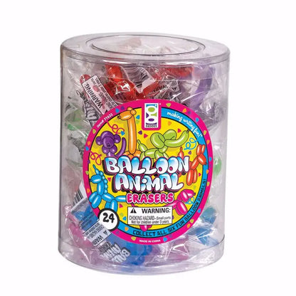 Gray NEW! 6 Pack Balloon Animals Erasers Mixed Pack