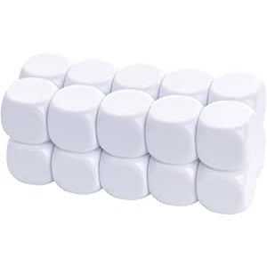 Lavender BLANK Large 22mm coloured dice 6 sided WHITE dice