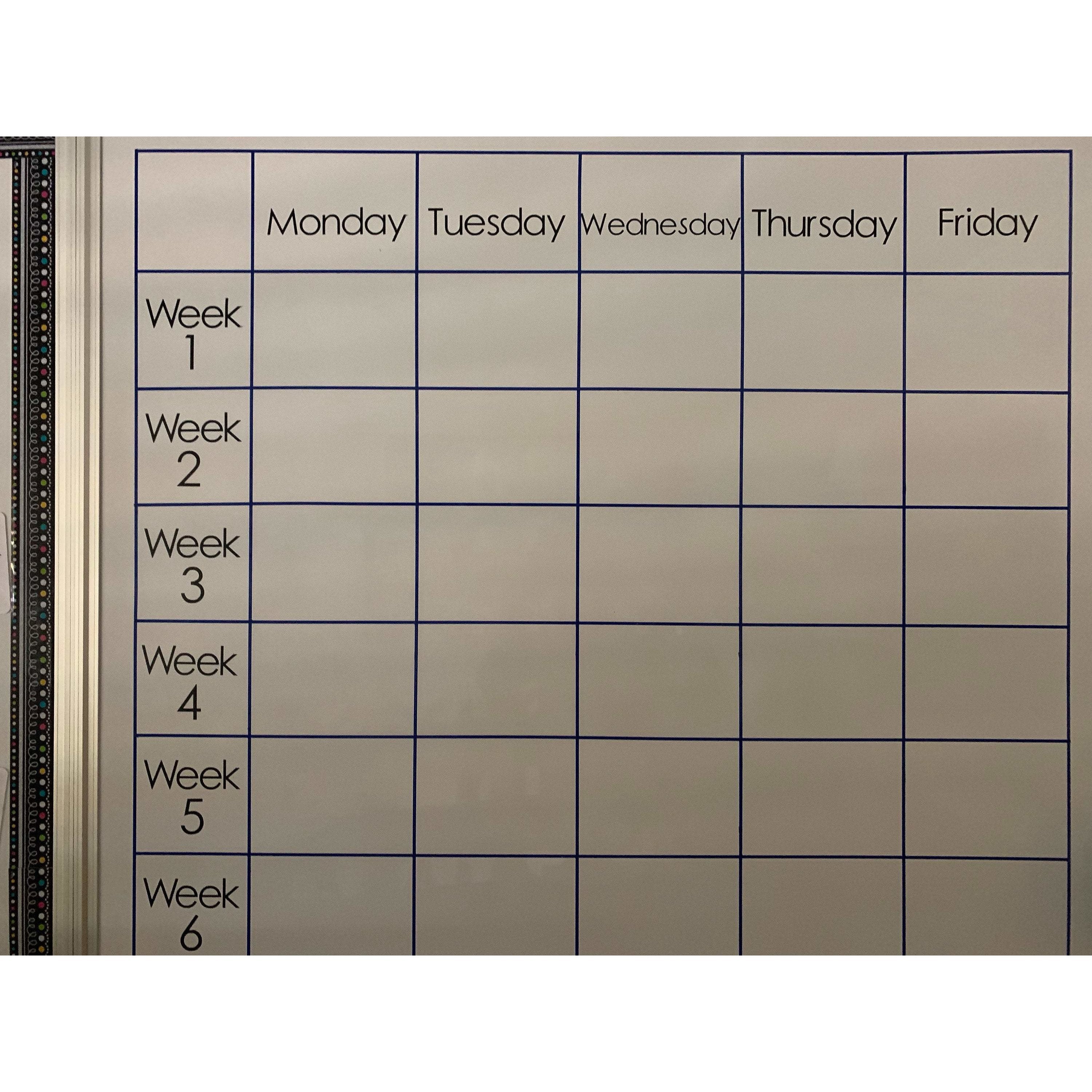 cleverclassroom-net-au - Aus Made Whiteboard Calendar - Wall Organiser for school or office - Decals Only - Personalised Classroom