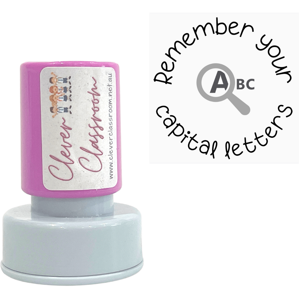 Lavender Remember Capital Letters Stamp Self-inking 20mm round