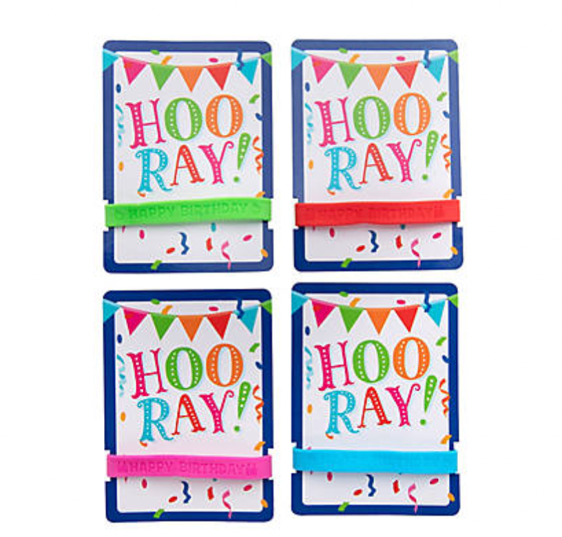Dark Cyan 12 Pack Happy Birthday Reward Cards with Bracelet