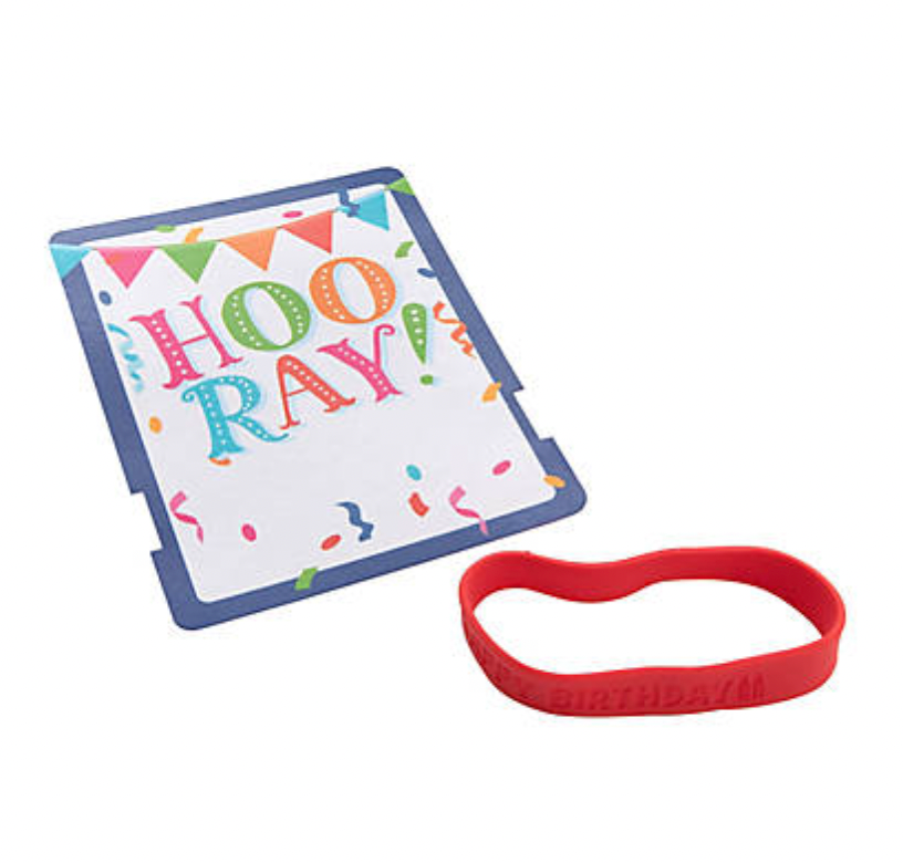 Lavender 12 Pack Happy Birthday Reward Cards with Bracelet