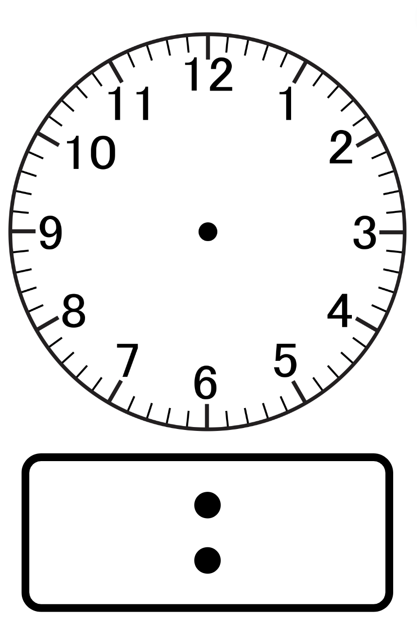 Gray Clock Stamp Blank Face + Digital Teacher Stamp Self-inking 43 x 67mm