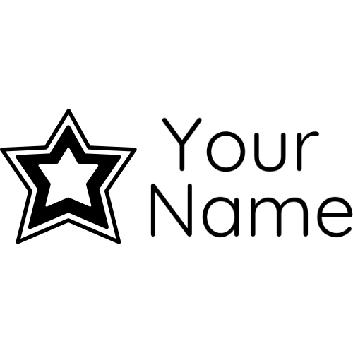 Gray Clothing Stamp Star - Rectangle 18 x 54mm
