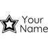 Gray Clothing Stamp Star - Rectangle 18 x 54mm