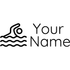 Gray Clothing Stamp Swimming - Rectangle 18 x 54mm