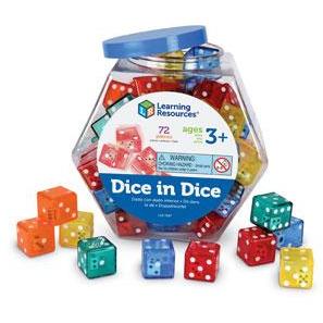 Light Gray Colourful 30mm Dice in Dice coloured dice 6 sided dice
