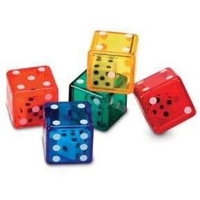 Light Gray Colourful 30mm Dice in Dice coloured dice 6 sided dice