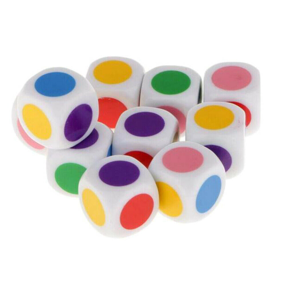 Light Gray Colours Dice x 10 - 16mm coloured dice 6 sided dice