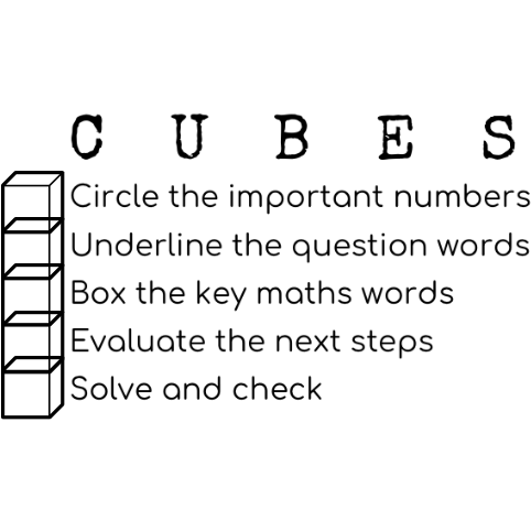 Black CUBES Maths Teacher Stamp - Rectangle 43 x 67mm