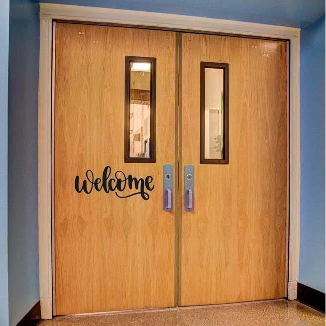 Aus Made Welcome Door Decal Label Classroom Label in vinyl - Clever Classroom