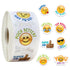 Light Gray Top Notch! 500 on a roll - Emoji Colourful Teacher Merit Stickers