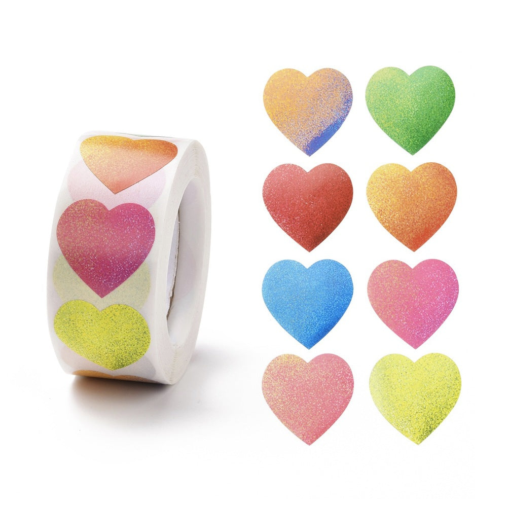 Tan *HEARTS NEW Gradient Stickers 500 on a roll - Colourful Teacher Merit Stickers
