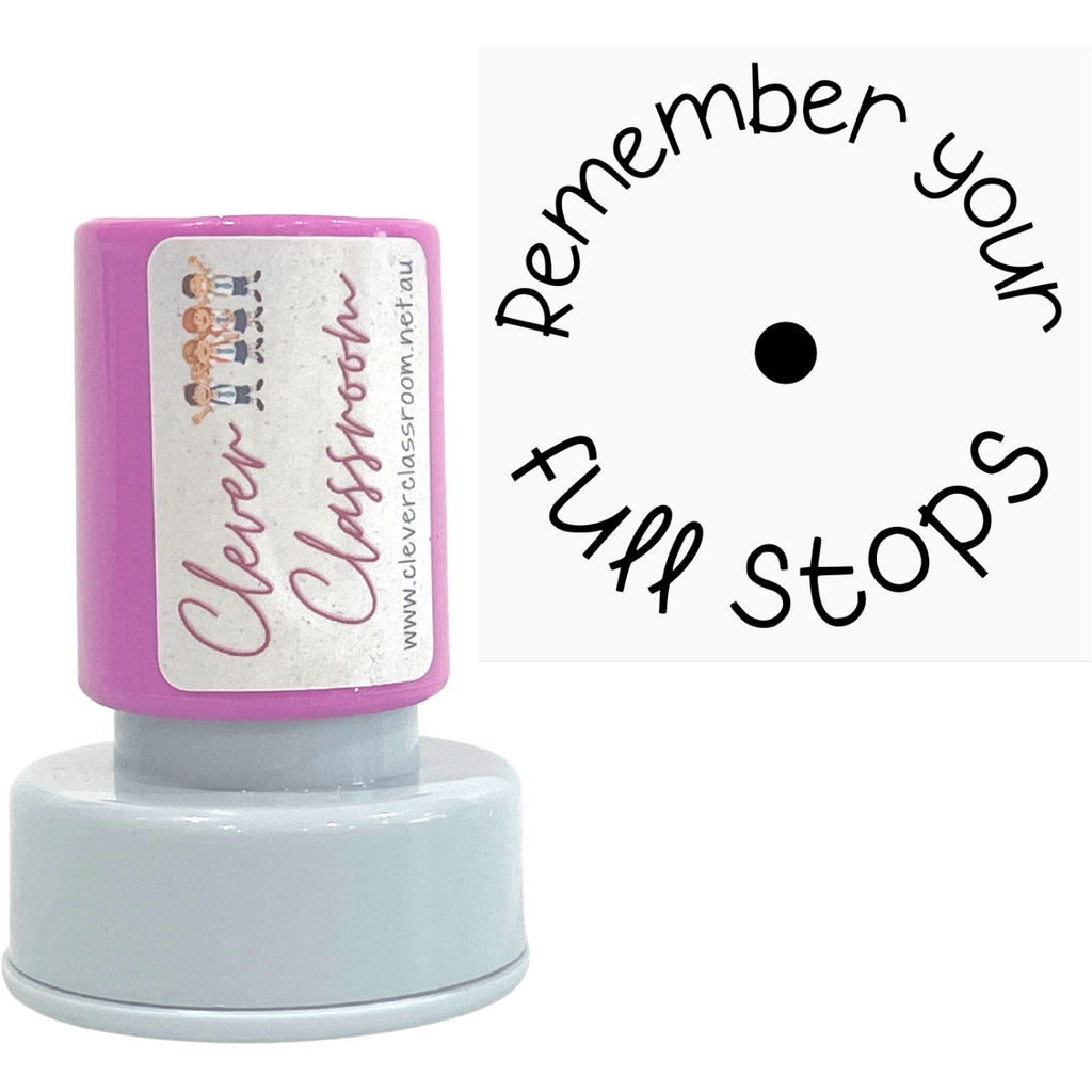 White Smoke Remember Full Stops Stamp Self-inking 20mm round