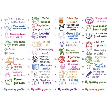 Dark Slate Gray Funny Teacher Award Stamps Quality 18mm x 54mm stamp Deskmate