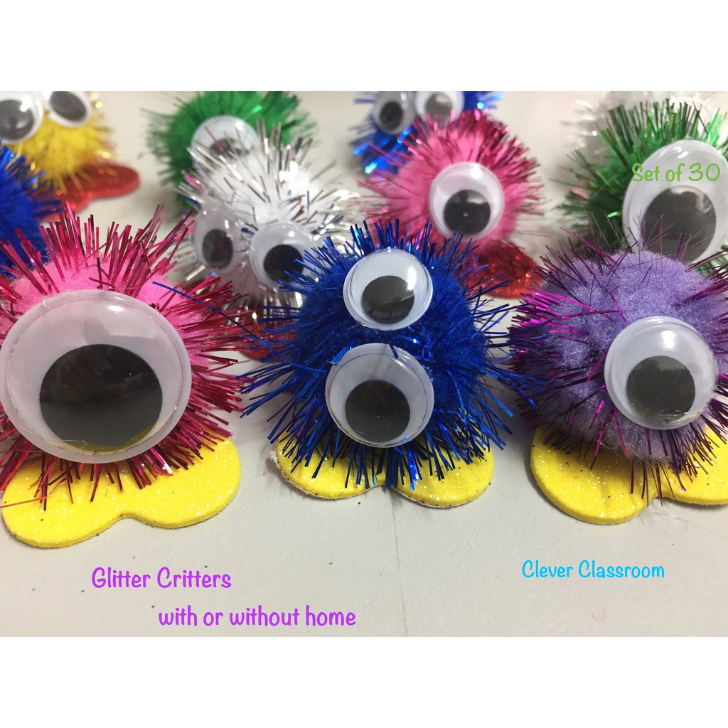 Glitter Classroom Quiet Critters - pompom creatures to use for classroom behaviour - Clever Classroom