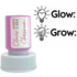 Gray Glow and Grow Teacher Stamp - Round 30mm