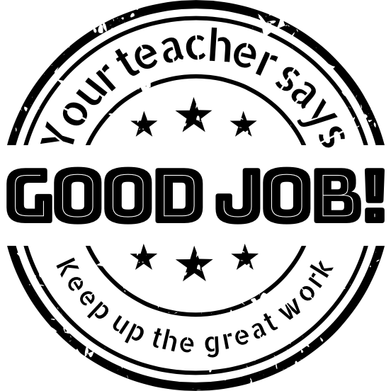 Gray Good Job! PersonalisedTeacher Stamp Self-inking 40mm round